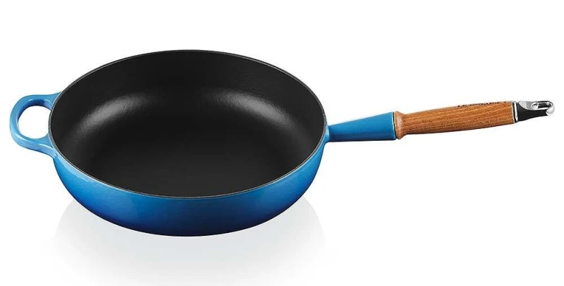Le Creuset Sautepfanne Signature Gusseisen Holzgriff Azure Blau 28cm