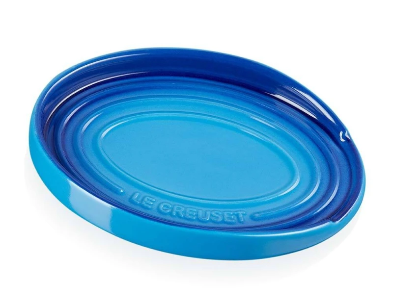 Le Creuset Kochlöffelablage Oval Kochlöffelhalter Steinzeug Azure Blau