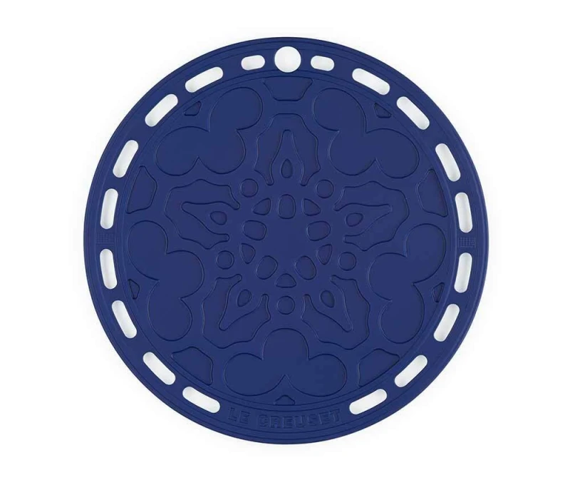 Le Creuset Silikon Untersetzer Tradition Rund Azure Blau 20cm