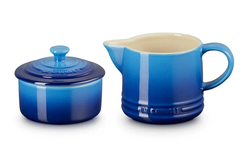Le Creuset Zucker und Milch Set Steinzeug Azure Blau