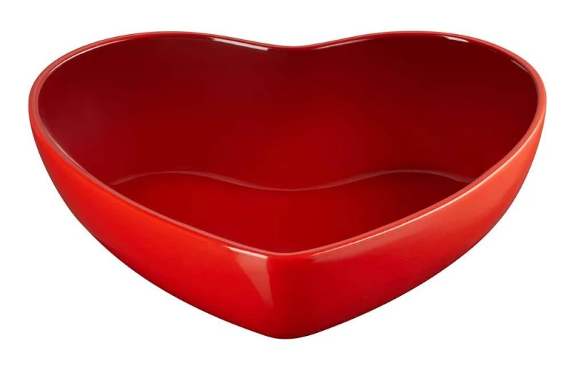 Le Creuset Servierschale Herzform Steinzeug Kirschrot 30cm
