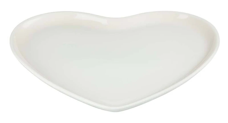 Le Creuset Servierplatte Herzform Steinzeug Meringue 32cm