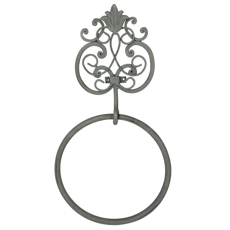 Handtuchring Grau Shabby Chic Vintage-Stil Handtuchhalter Eisen Landhaus