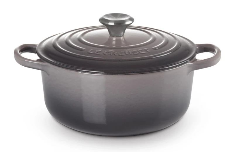 Le Creuset Bräter Signature Rund Gusseisen Flint Grau 20 cm