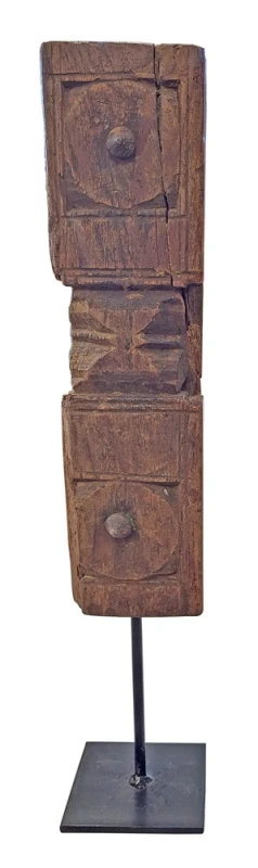 Dekoelement Skulptur auf Ständer Ornament Dekoobjekt Holzobjekt Vintage 55 cm