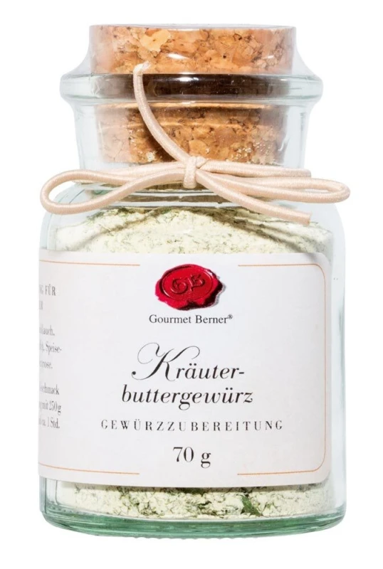 Gourmet Berner Kräuterbuttergewürz Gewürzmischung im Korkenglas 70g