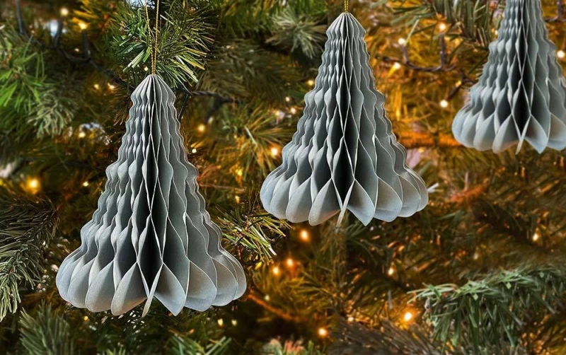 Christbaumschmuck Papier Weihnachtsbaum Faltbar 3D Groß 4 Stück Weihnachten Deko