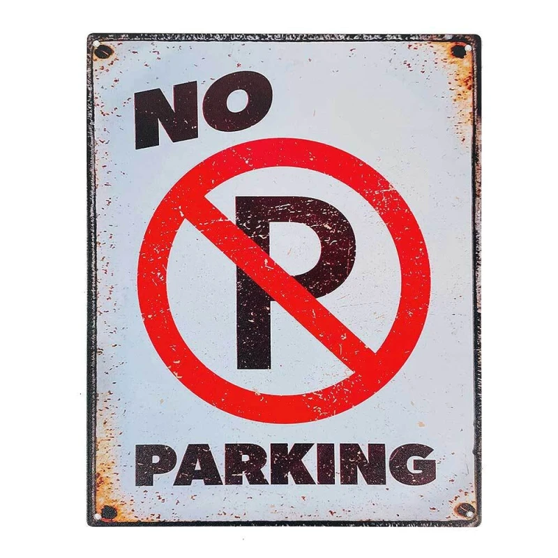 Blechschild No Parking Vintage Nostalgie Dekoschild Verbotsschild 20x25cm