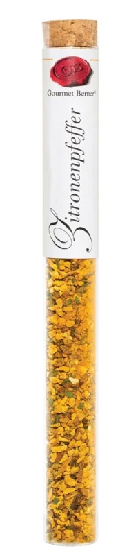 Gourmet Berner Zitronenpfeffer in Vitro Reagenzglas mit Korken 20g