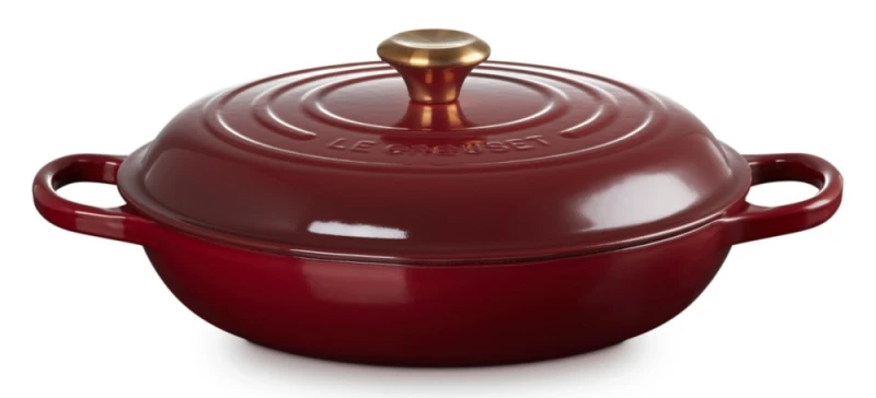 Le Creuset Gourmet-Profitopf Signature Gusseisen Garnet (Rhone) Bordeaux-Rot 30cm