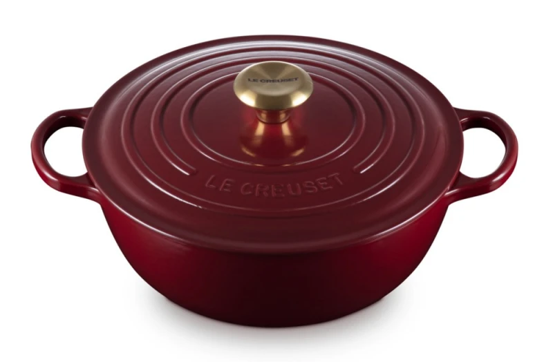 Le Creuset La Marmite Signature Familientopf Gusseisen Garnet (Rhone) Bordeaux-Rot 26cm