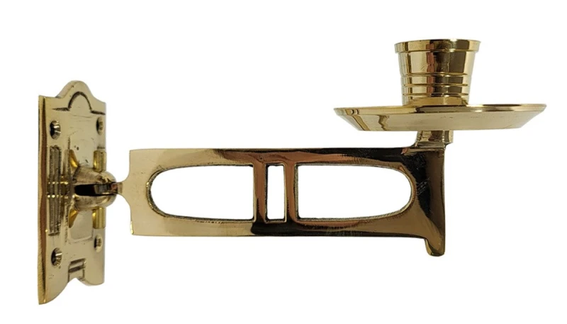 Klavierleuchter Wandkerzenhalter Art Deco Schwenkbar Messing Poliert Antik-Stil