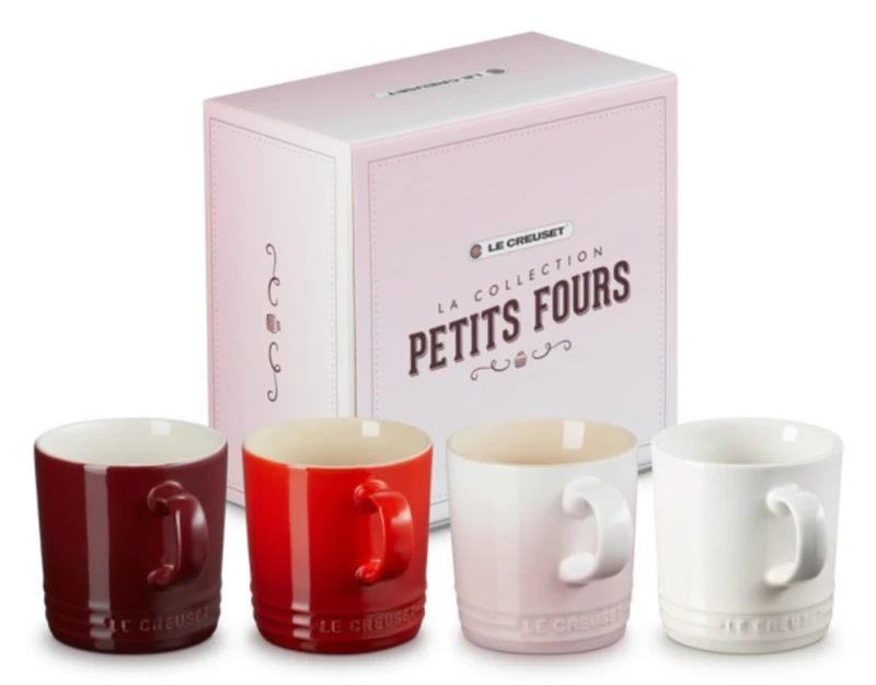 Le Creuset Tasse Becher 4er-Set Petits Fours Collection Steinzeug 200 ml