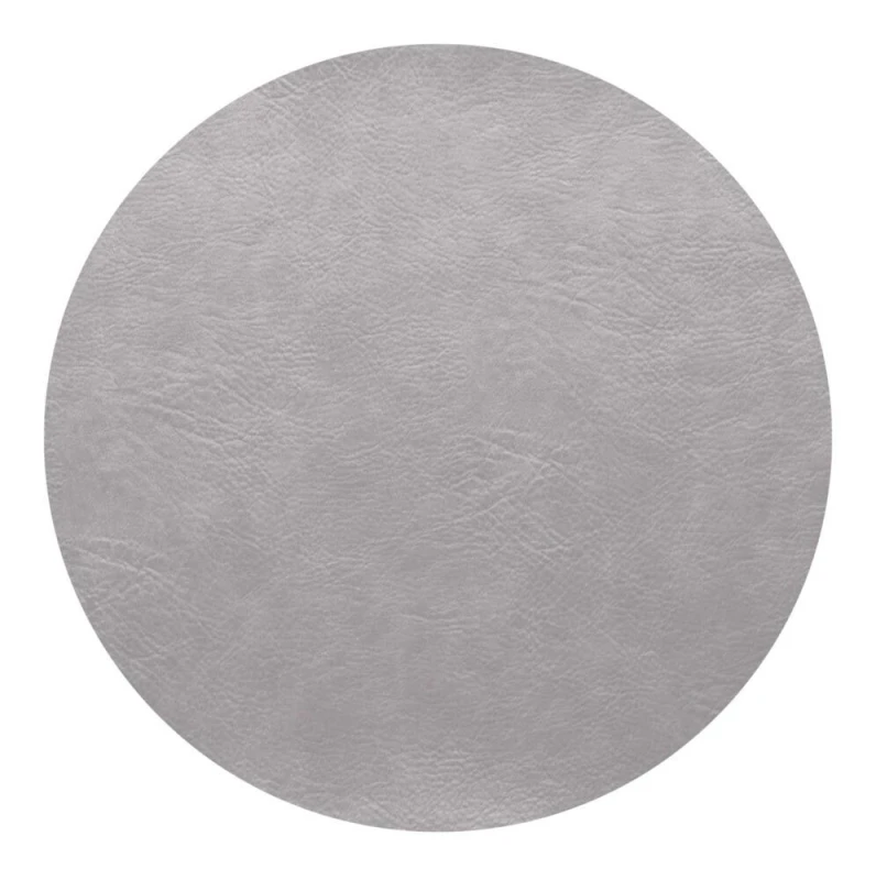 ASA Selection Tischset Rund Grau Silver Cloud Vintage Leder-Optik Platzset