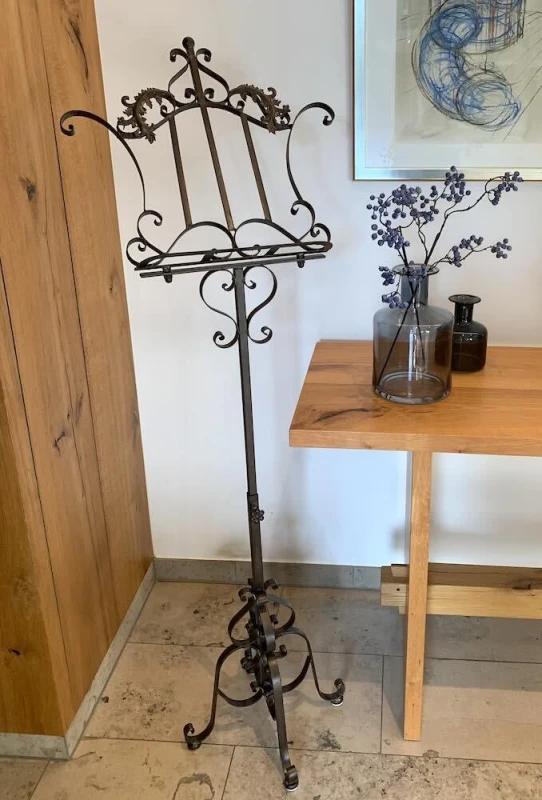 Notenständer Notenpult Gästebuch-Ständer Eisen 170cm Verstellbar Antikstil Braun