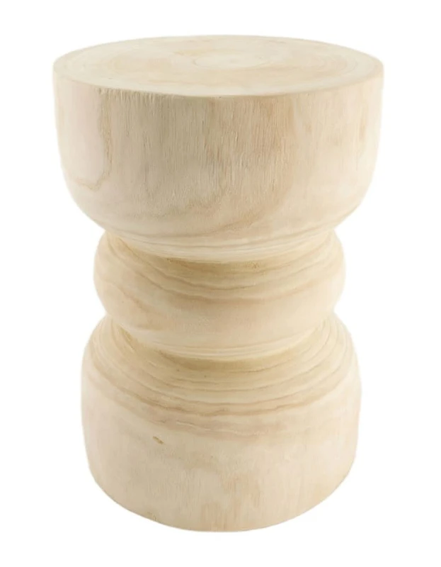 Beistelltisch Holz Rund Geschwungen Couchtisch Naturholz 38 cm