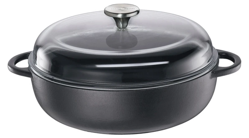 Küchenprofi Bauerntopf Rund Schwarz mit Glasdeckel PROVENCE Classic Black 28 cm