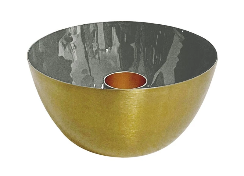 Kerzenhalter Metall Gold Grau Kerzenleuchter Kerzenschale Kerzenständer Ø 10cm