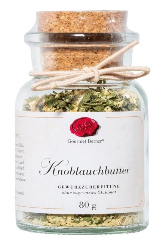 Gourmet Berner Knoblauchbutter Gewürzmischung im Korkenglas 80g