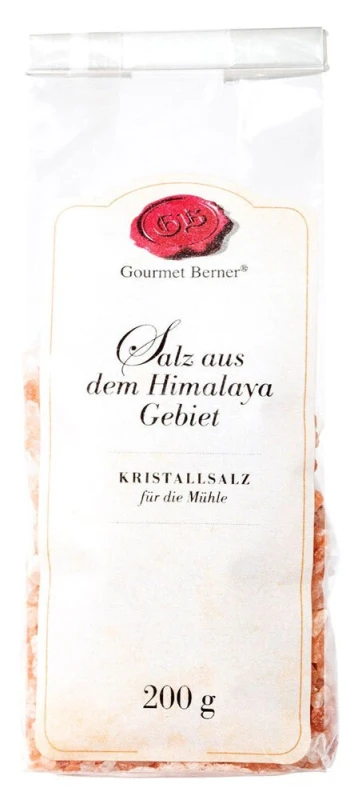 Gourmet Berner Salz vom Fuße des Himalaya Kristallsalz für Salzmühle Beutel 200g