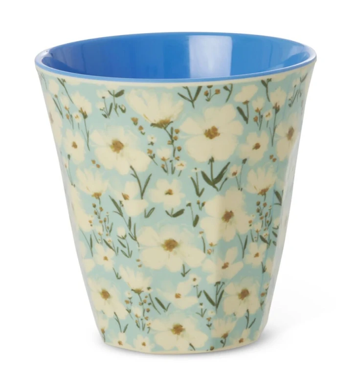 Rice Melamin Becher Summer Bloom Medium Melaminbecher Mint Blumenmuster Print