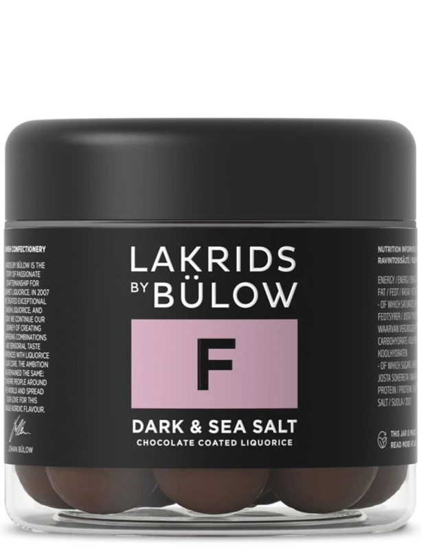 Lakrids by Bülow - F - Dark & Sea Salt - Schokoladen-Lakritz Small 115 g