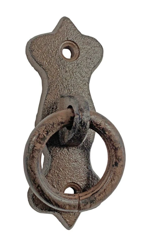 Anbindering Mauerring Befestigungsring Gusseisen Braun Wandring Antik-Stil