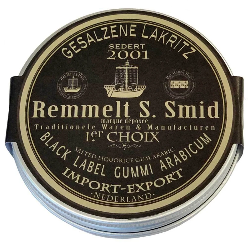 Remmelt S. Smid Lakritz Salzig Vegan Pastillen Metalldose 75 g