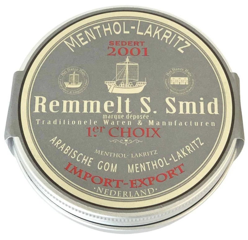 Remmelt S. Smid Menthol Lakritz Pastillen in Dose - 75 g