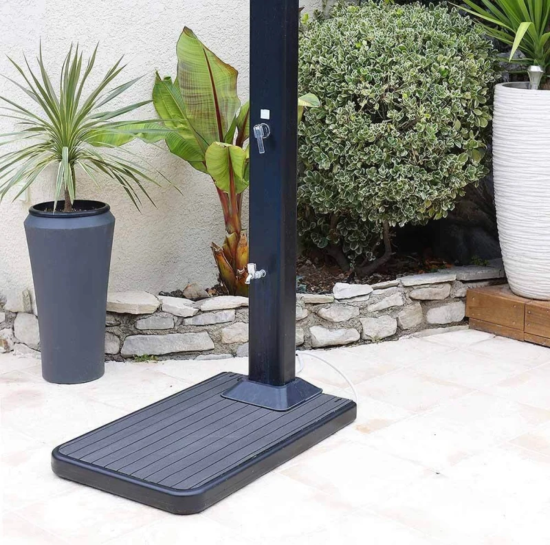Ubbink Solaris 2 in 1 Bodenplatte Anthrazit für Solar Gartendusche SOLARIS