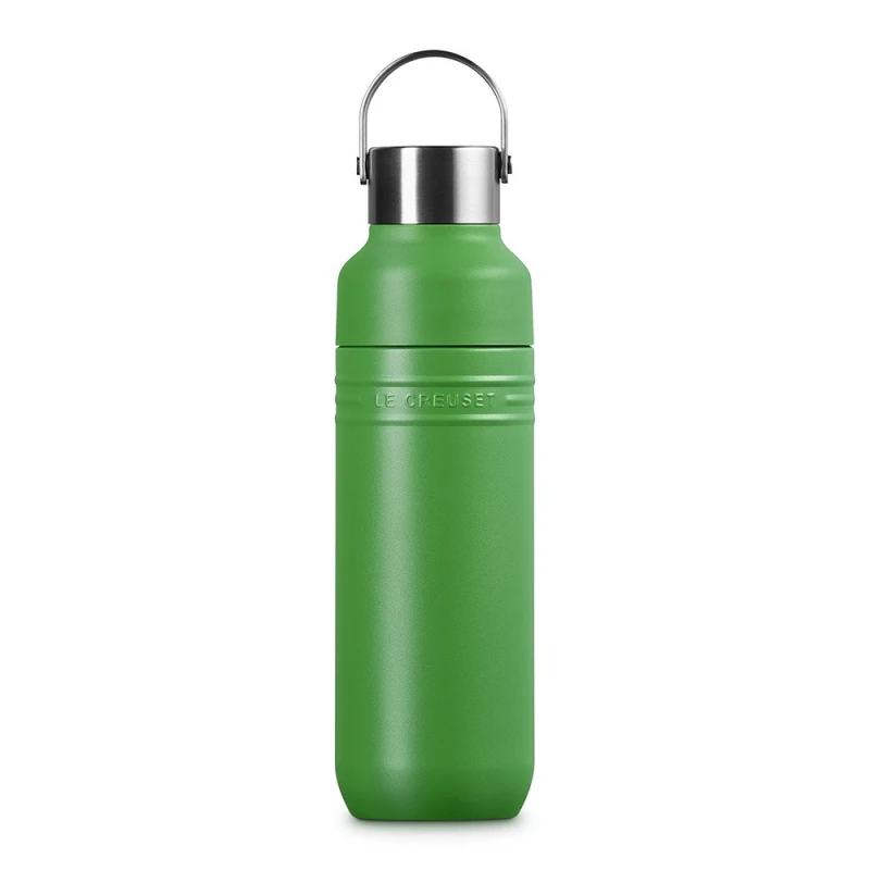 Le Creuset Trinkflasche On The Go Edelstahl Isolierflasche Bamboo Green 500 ml