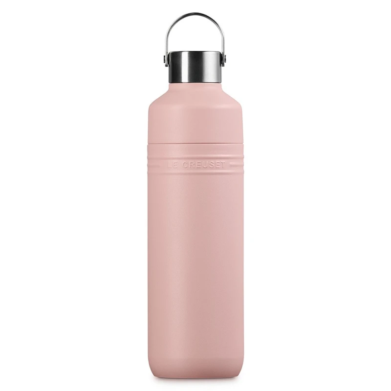 Le Creuset Trinkflasche On The Go Edelstahl Isolierflasche Shell Pink 500 ml