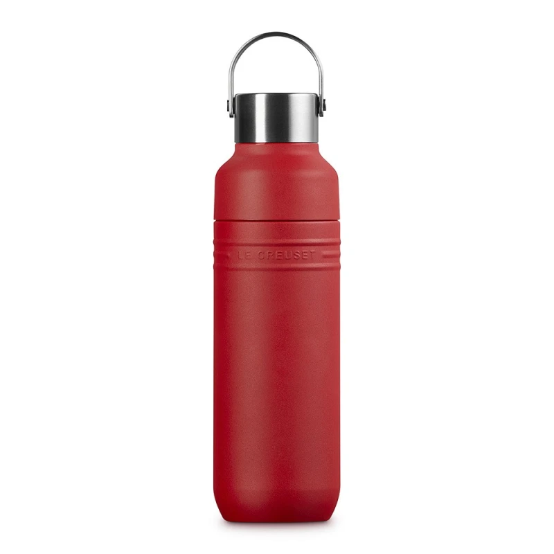 Le Creuset Trinkflasche On The Go Edelstahl Isolierflasche Kirschrot 1000 ml