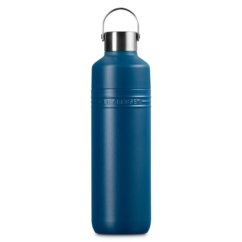 Le Creuset Trinkflasche On The Go Edelstahl Isolierflasche Deep Teal 1000 ml