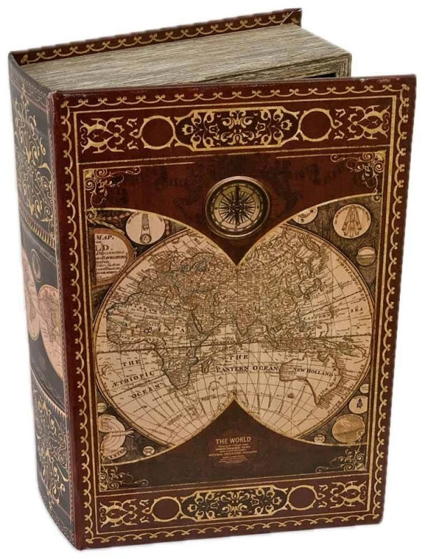 Hohles Buch mit Geheimfach Buchversteck Atlas Antik-Stil 21 cm