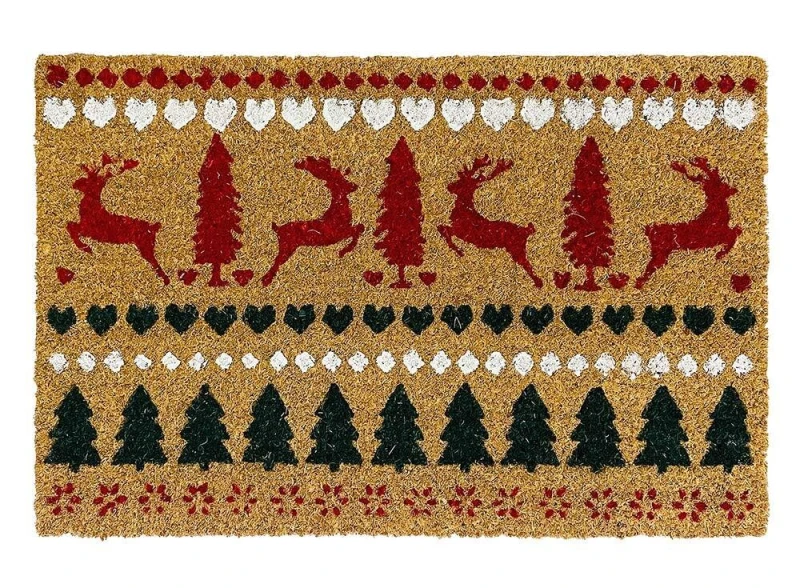 Fußmatte Rentier Tannenbaum Weihnachten Kokos Fussmatte Fußabtreter 40x60cm
