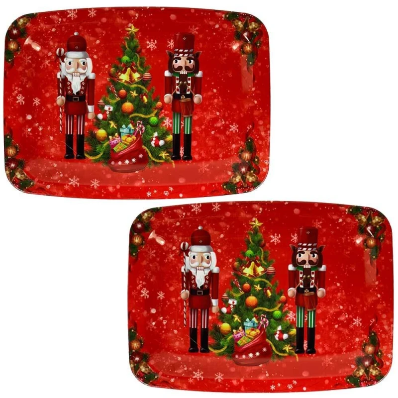 Weihnachtsteller Rechteckig Groß 2 Stück Nikolaus Advent Weihnachten Nussknacker