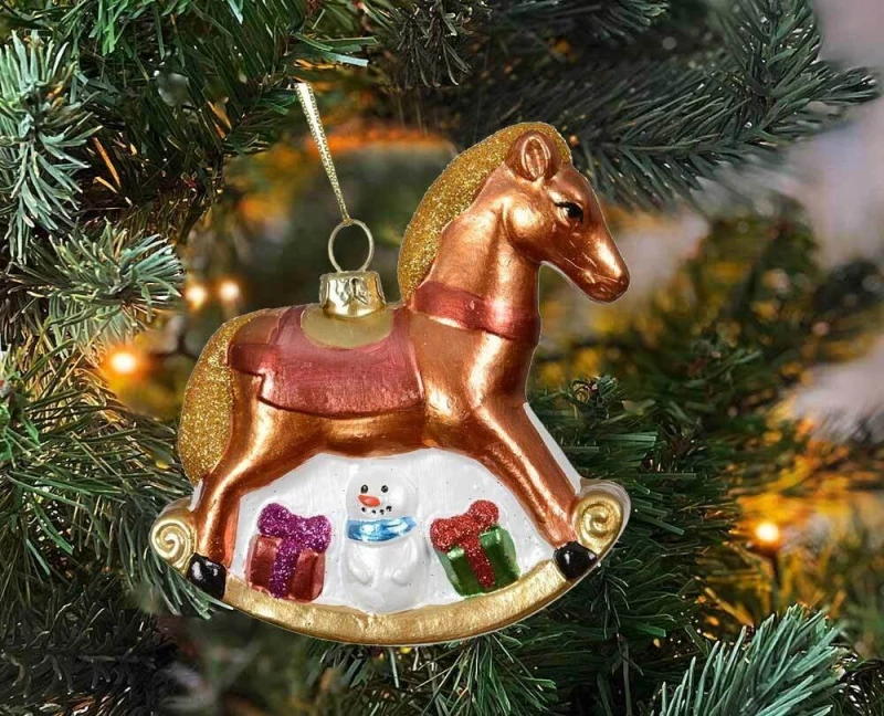 Nostalgie Christbaumschmuck Schaukelpferd Weihnachtsbaum Anhänger Bruchfest