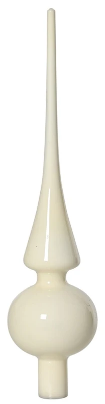 Christbaumspitze Elfenbein Weiß aus Glas – Elegante Weihnachtsbaumspitze 26 cm