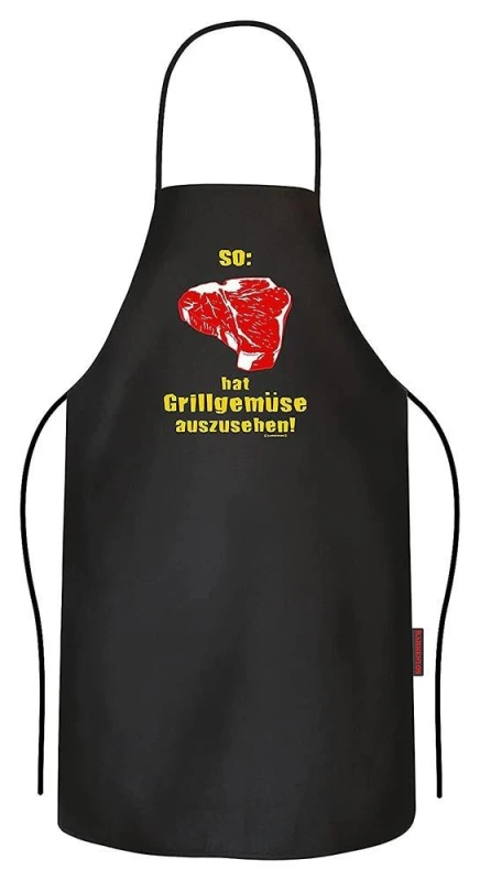 Grillschürze "Grillgemüse" 100% Baumwolle schwarz