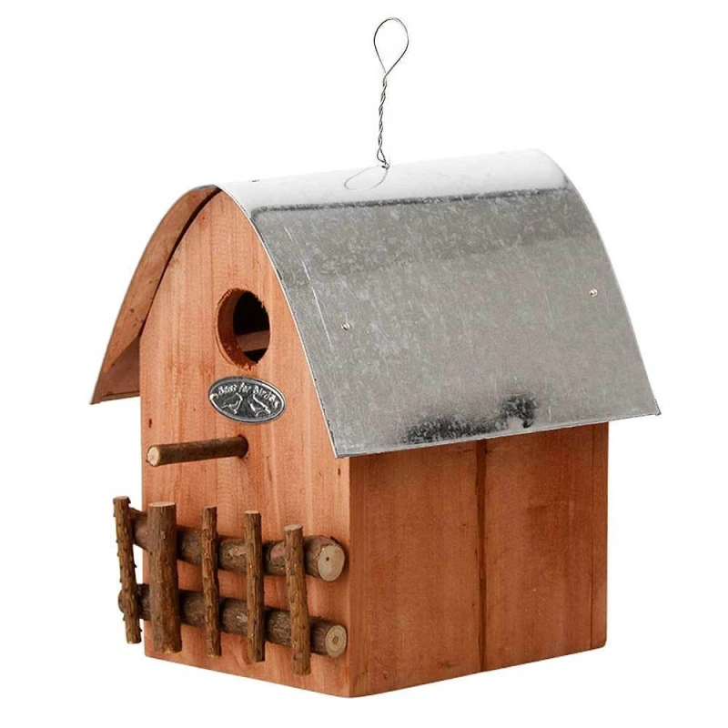 Vogelhaus Nistkasten Holz Orange Vogelfutterhaus 21cm