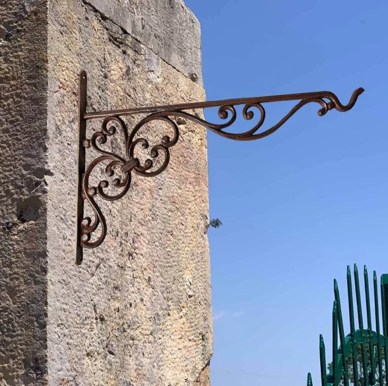 Wandhaken für Blumenampel Wandhalterung Gusseisen Antik-Braun