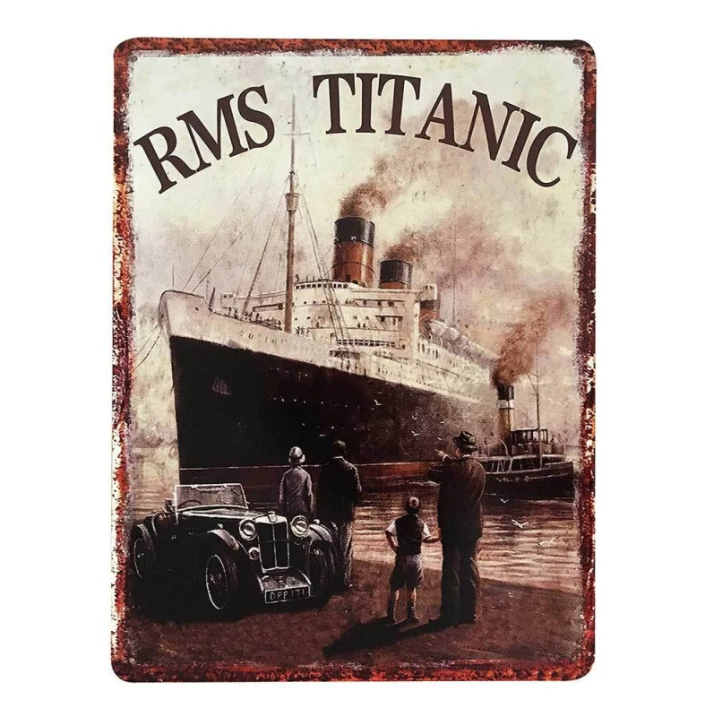 Blechschild R.M.S. TITANIC 1912 Vintage Dekoschild Nostalgie Antik-Stil 40x30cm