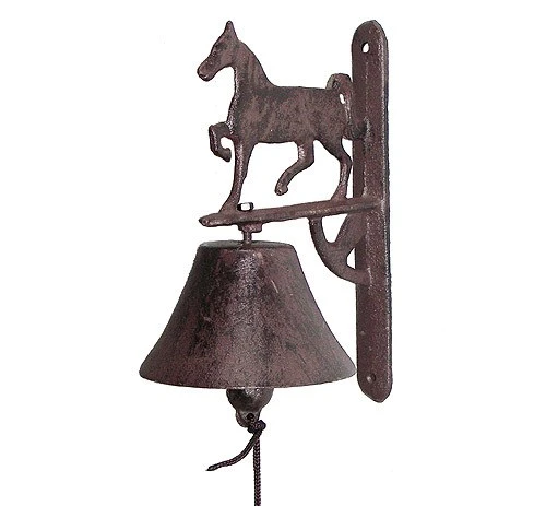 Türglocke Pferd Nostalgie Glocke Gusseisen Reiterhof Antik-Stil Braun
