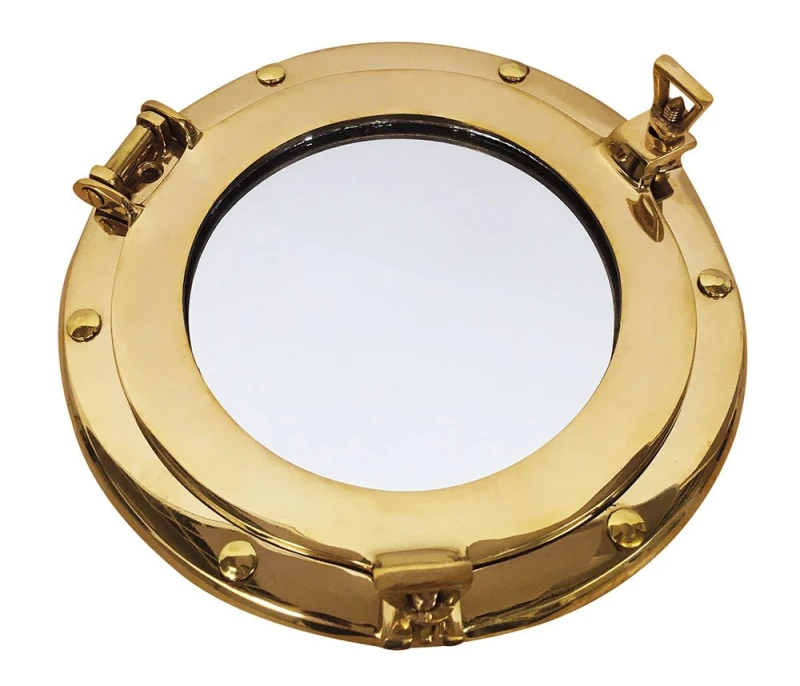 Spiegel Bullauge Messing Maritim Schiff Nostalgie Antik-Stil 20cm