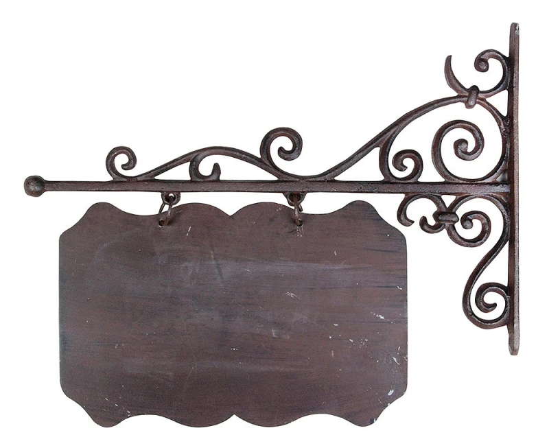 Rustikales Türschild Namenschild Gusseisen Antik-Braun