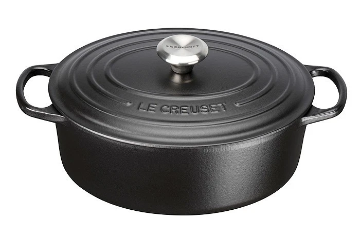 Le Creuset Bräter Signature Oval Gusseisen Schwarz 29cm