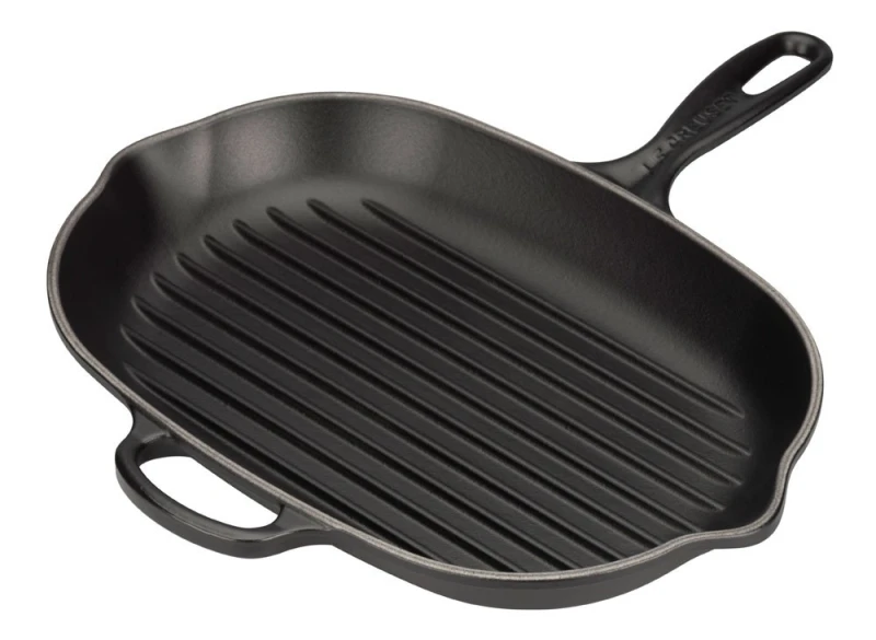 Le Creuset Grillpfanne Oval Signature Gusseisen Schwarz 32cm