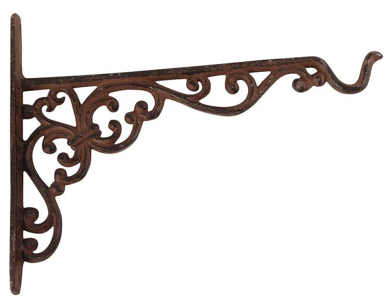 Wandhaken für Blumenampel Wandhalter Blumentopf Hängekorb Gusseisen Braun Vintage 25cm