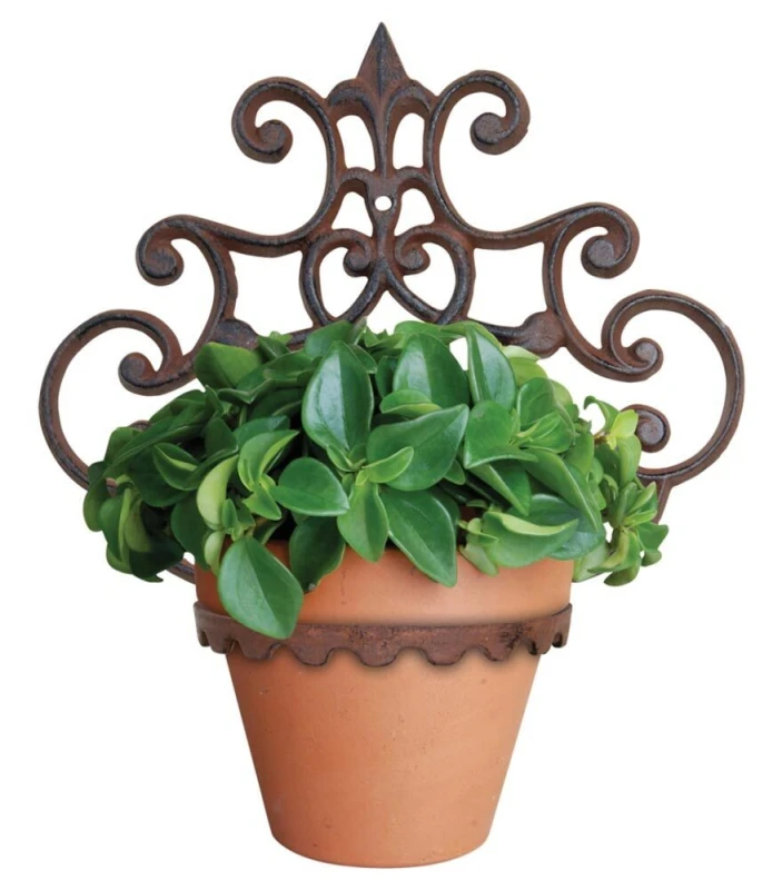 Blumentopfhalter Gusseisen Antik-Braun Pflanzenhalter Wandtopfhalter